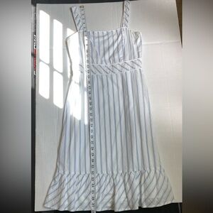 Ann Taylor LOFT Light Blue and White Striped Sundress